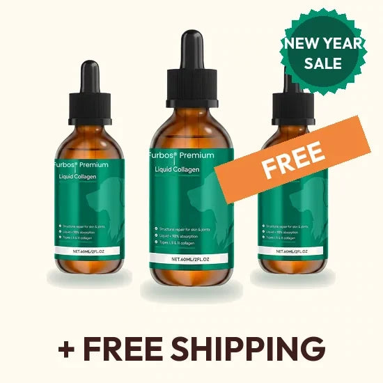 Three bottles of Furbos Premium Liquid Collagen, buy two get one free, free shipping